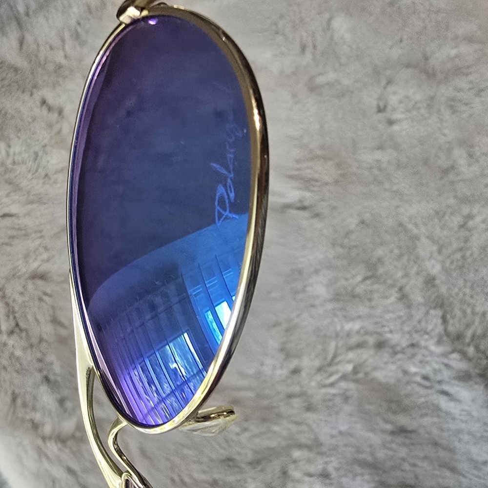 Gold and Purple Oval Sunglasses